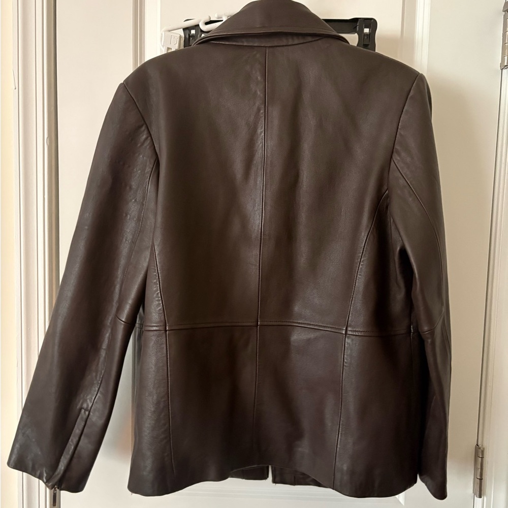 Style & Co. Brown Leather Jacket - Picture 2 of 4